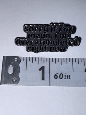 Sorry If I’m Mean, I’m Overstimulated Right Now Script Pin Brooch